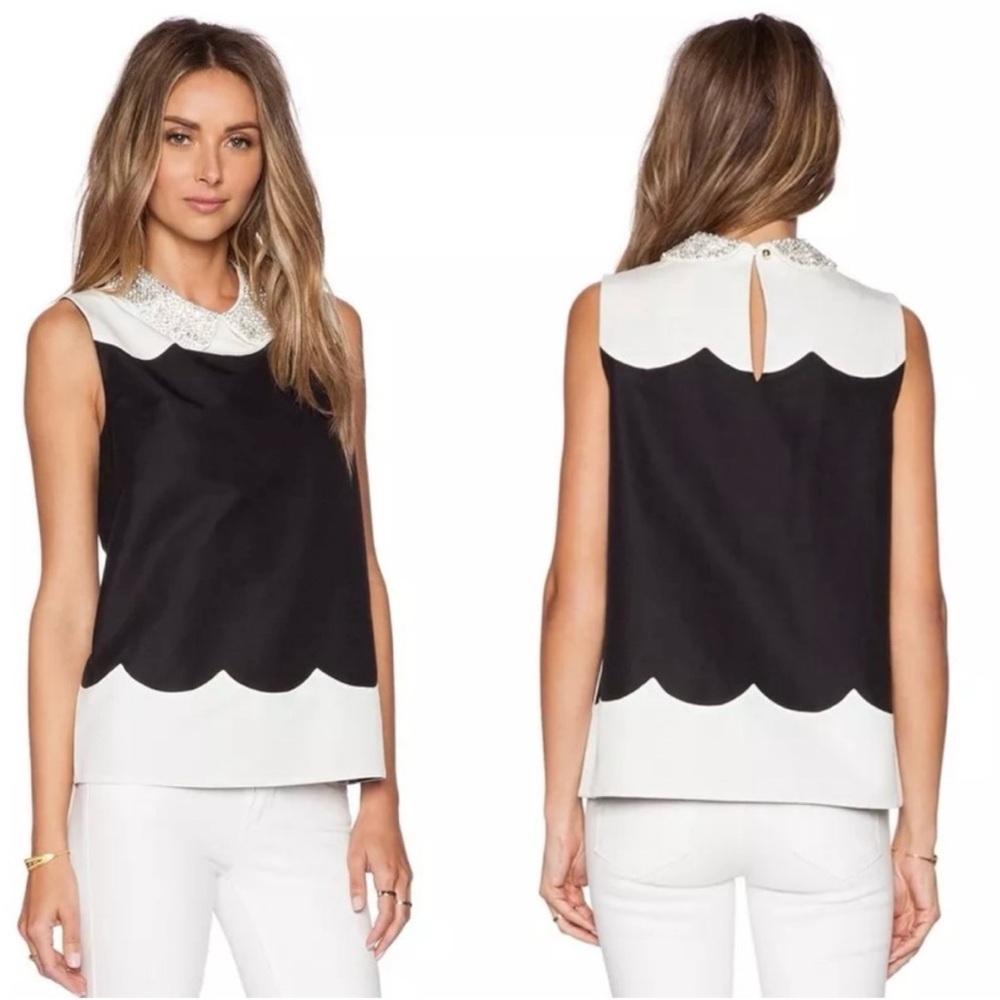 Kate Spade Rhinestone Collared Top - Picture 2 of 8